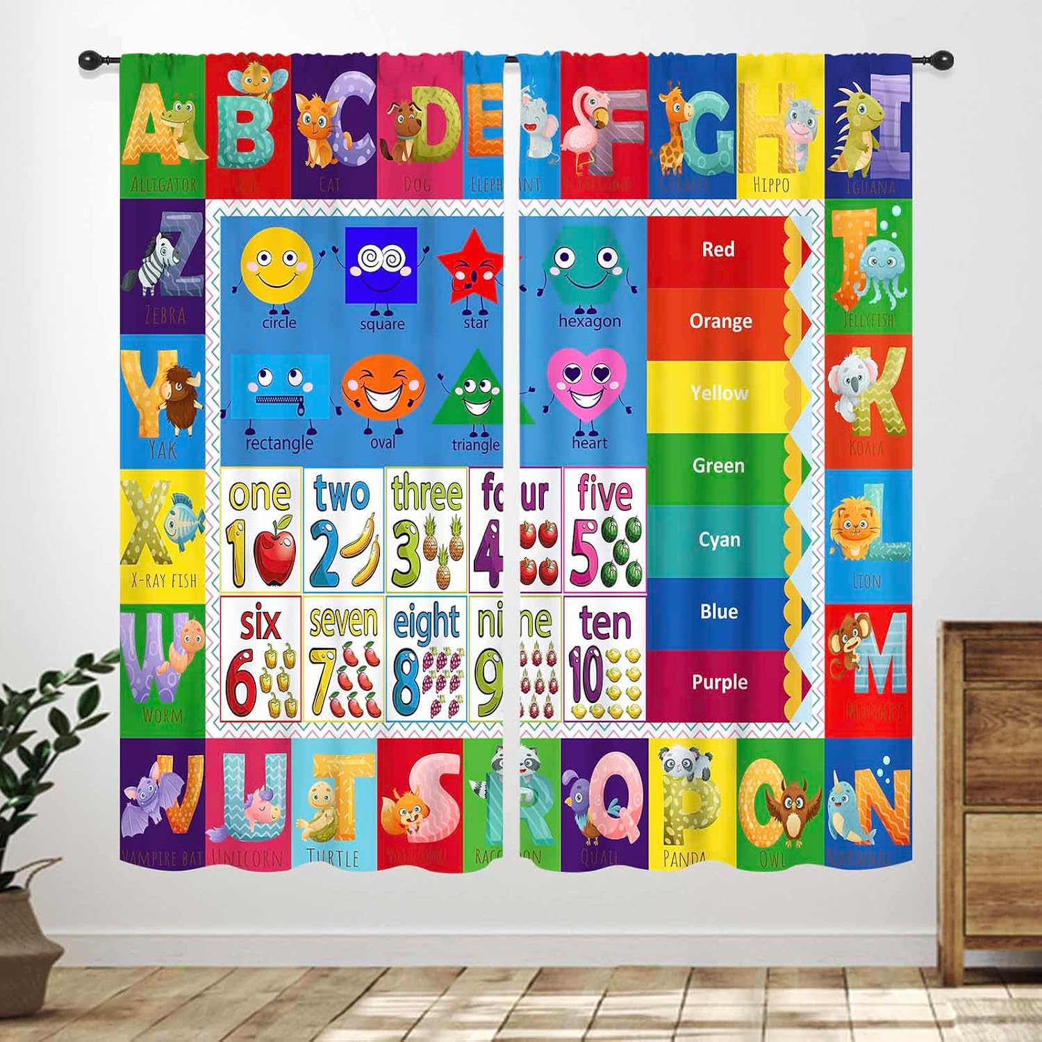 Abc Kids Early Education - Декоративные шторы с цифрами и буквами