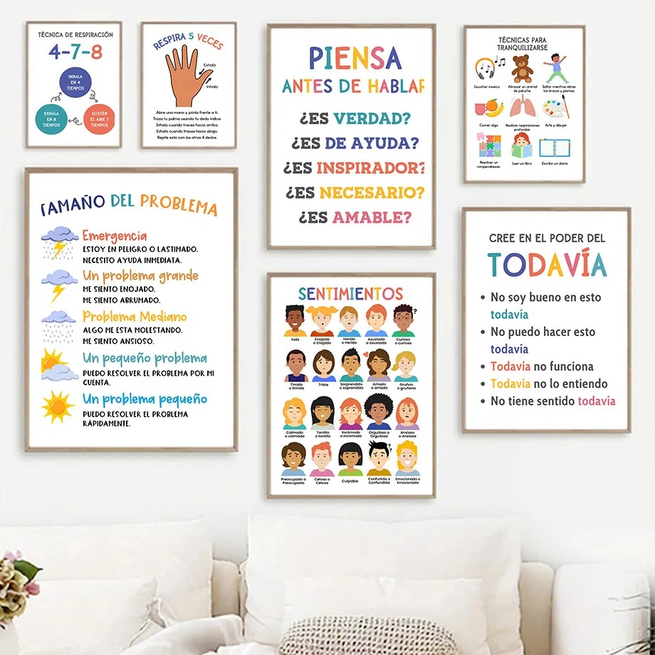 Kids Yoga Education - Плакат для детской комнаты: испанская детская