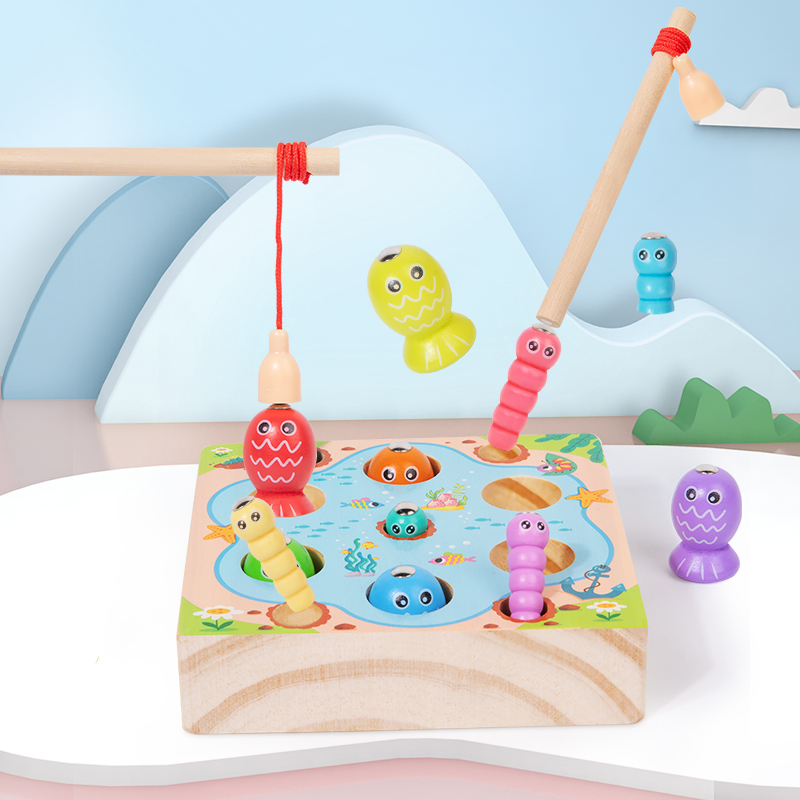 Montessori Shelf Toy - Детские деревянные игры для рыбалки, игрушки
