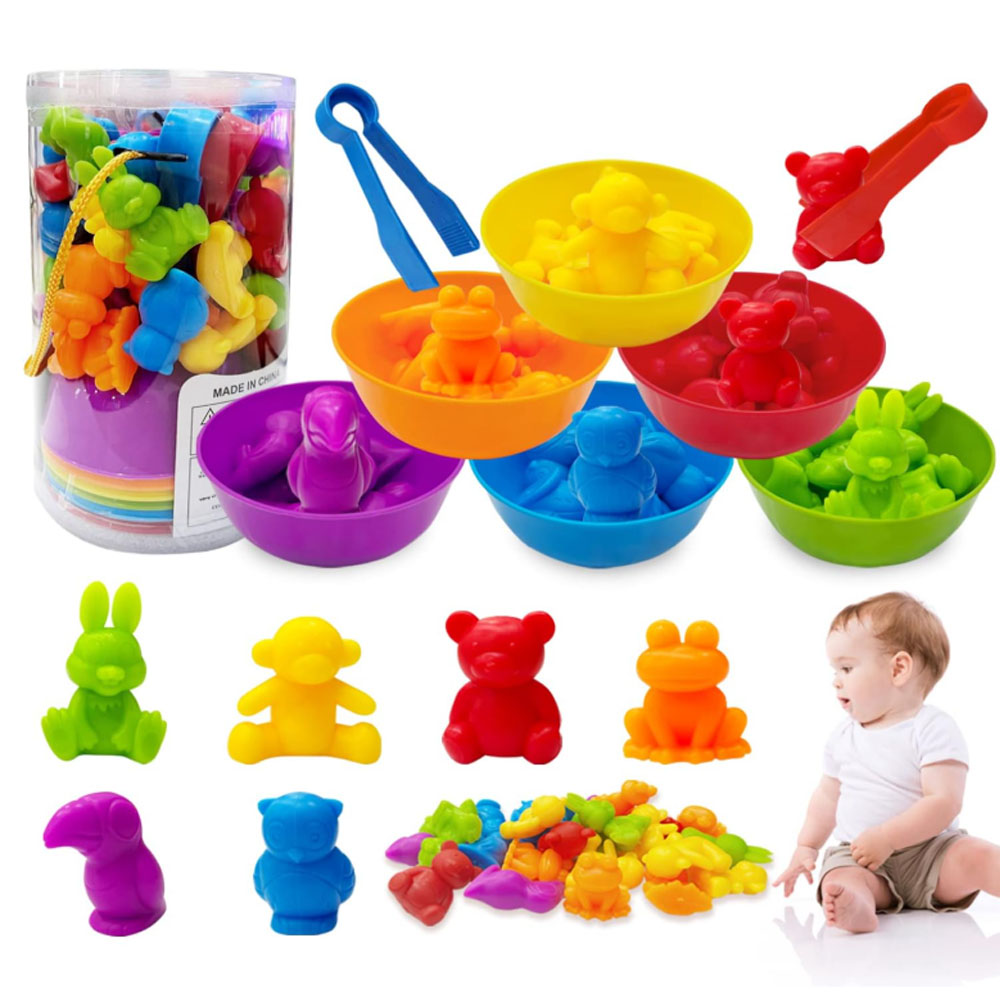 Montessori Shelf Toy - Игрушки-животные для счета и сортировки для