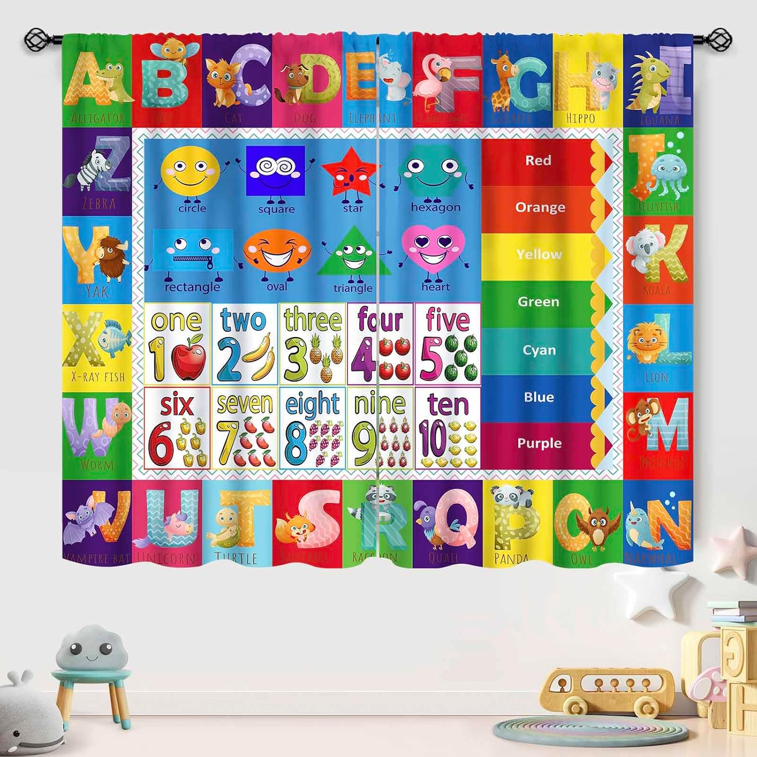 Декоративные шторы с цифрами и – обзор и цена Abc Kids Early Education