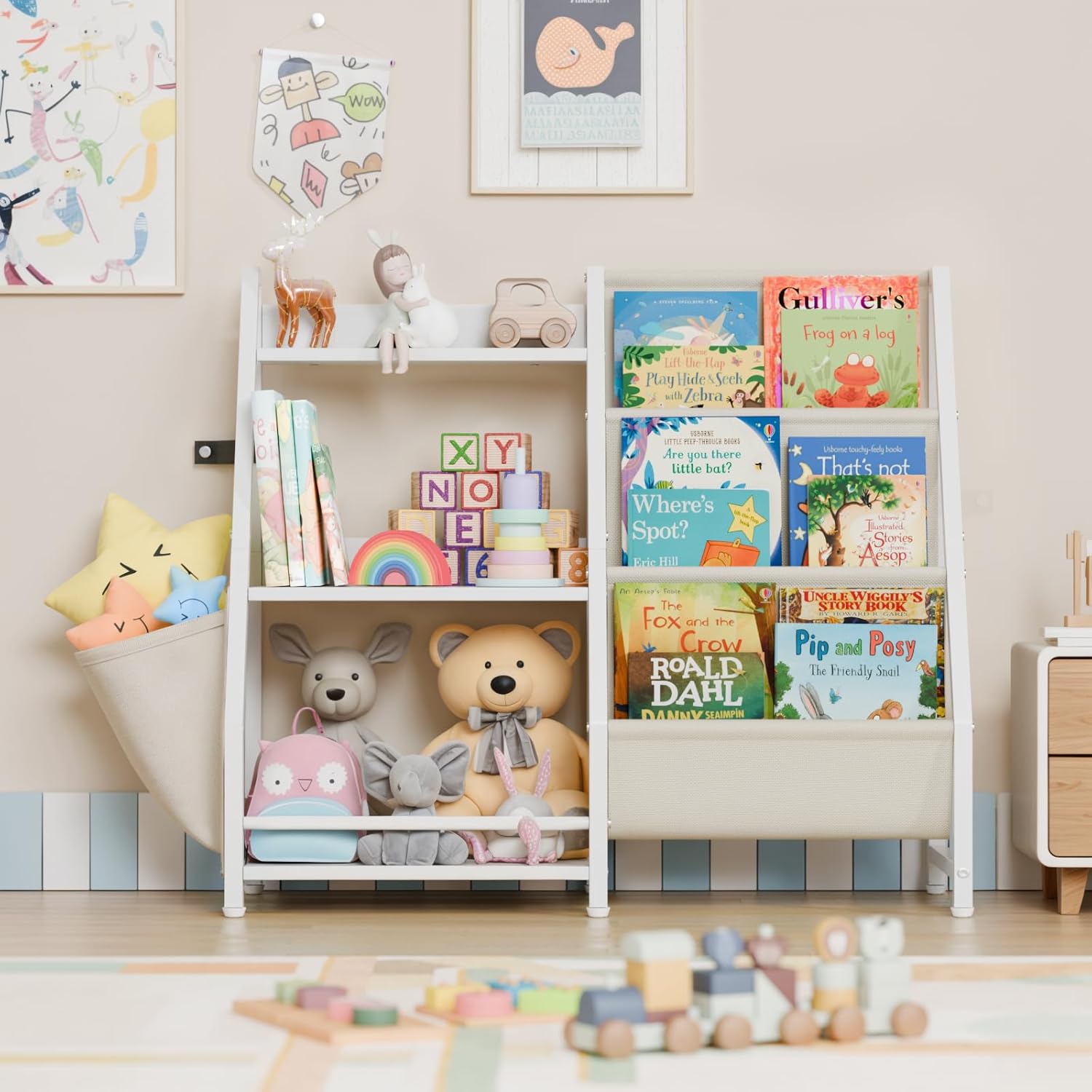 Трехуровневая детская книжная  – обзор и цена Montessori Shelf Toy